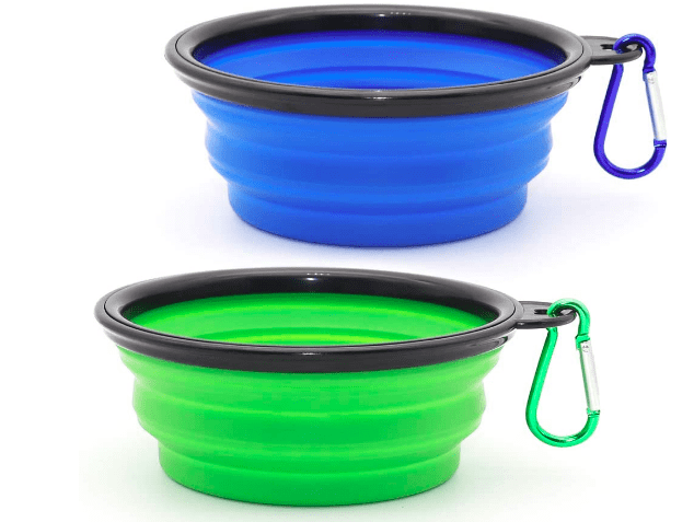 SLSON Collapsible Dog Bowl, 2 Pack Collapsible Dog Water Bowls for Cats Dogs..