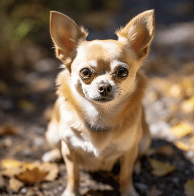 Chihuahua dog with legs showing