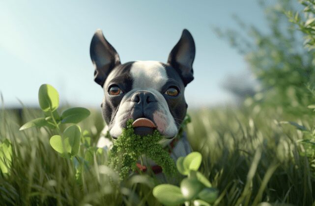 Beautiful view of My Dog Ate The Grass In Open Fields