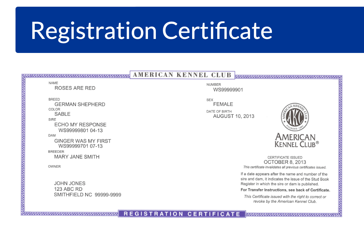 certificado de registro de KC,