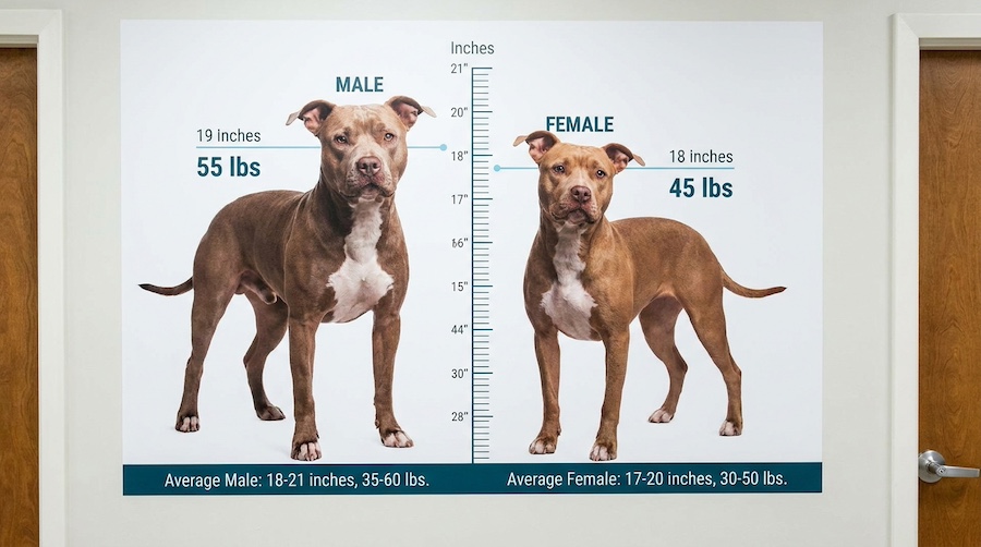 Average Adult Pitbull Size